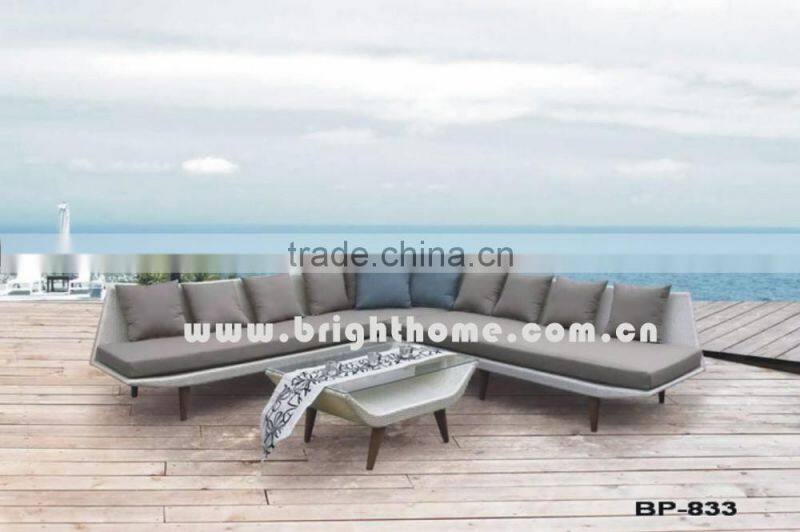 L Shaped Cheap Rattan 7 Seater Garden Sofa Set