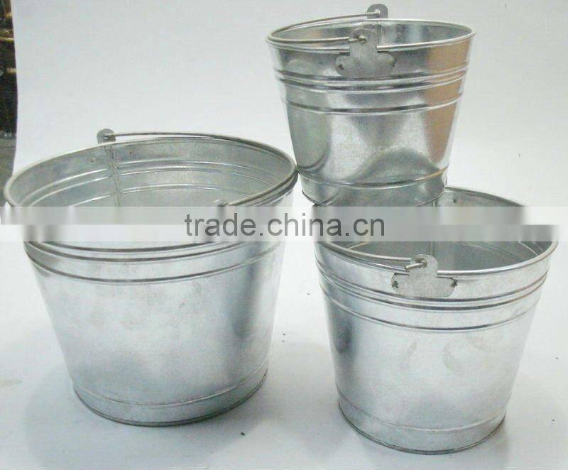 Metal bucket planters pails