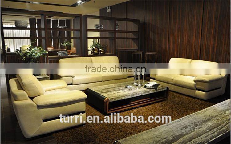living room modern sectional Italian leather sofa