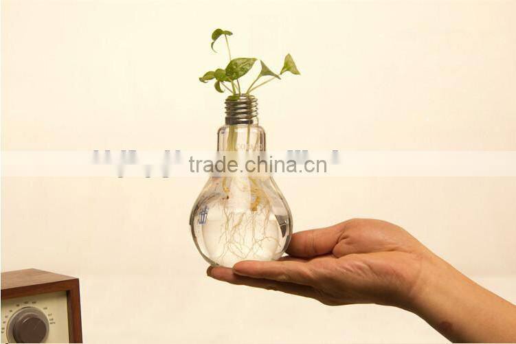 mini unique bulb light shape glass vase