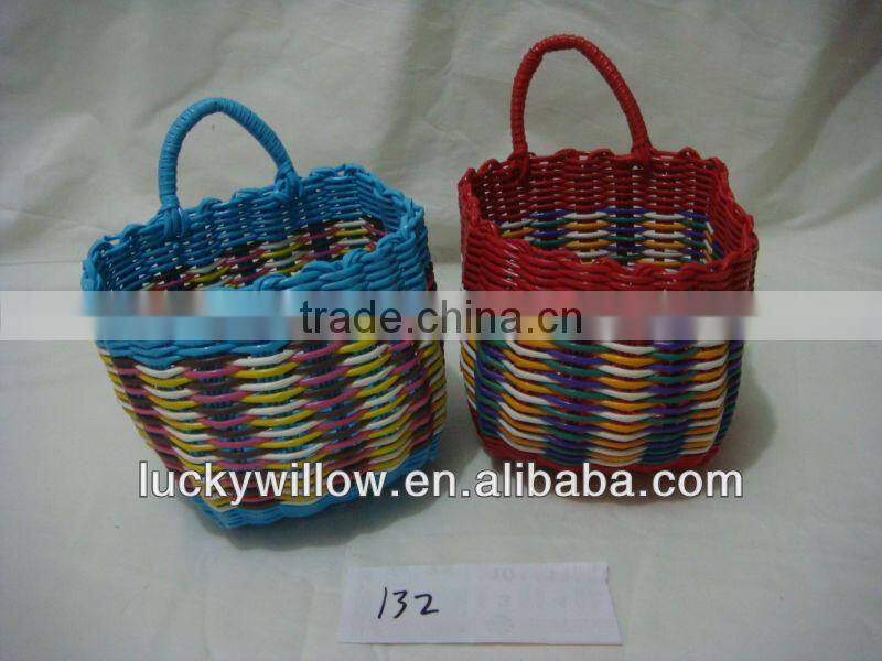 eco-friendly handmade plastic storage basket