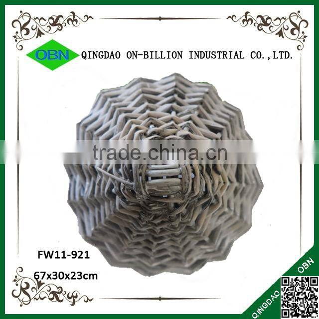 Willow wicker hanging flower baskets for decoration