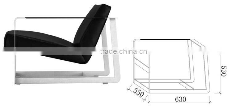 Modern metal base designer french arm chair