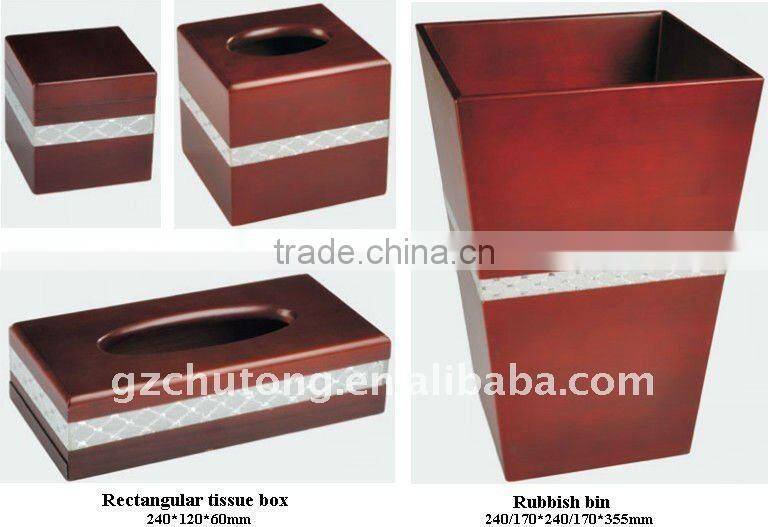 Newest hotel supplies wood dustbin