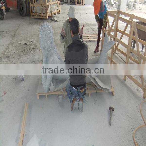 Grey Granite Mermaid Stone Sculpture