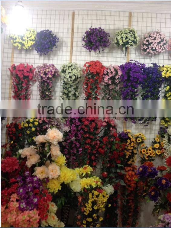 Artificial Hanging Flower Red Vines Silk Blossom for Home Wedding Decoration
