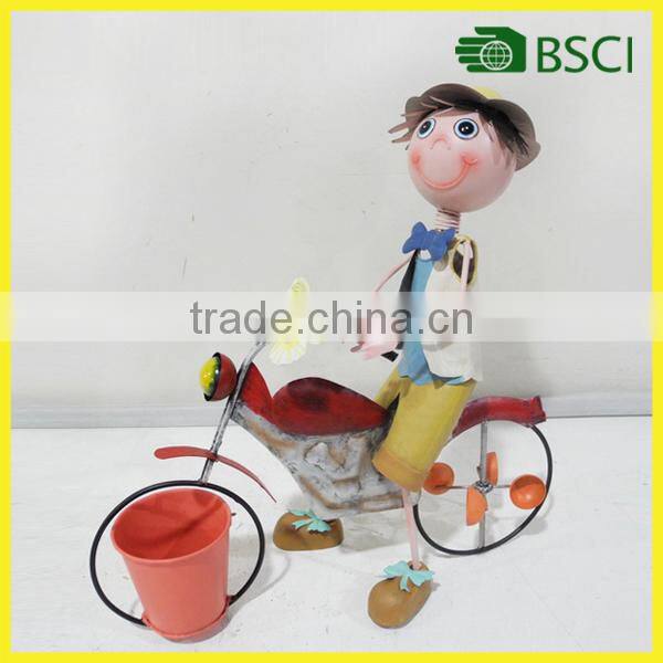 metal garden decoration bicycle dolls Colourfull Decoration