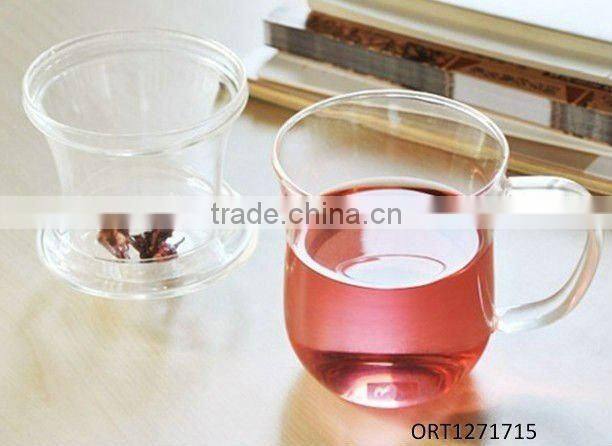 High quality double wall glass coffee cup with handle