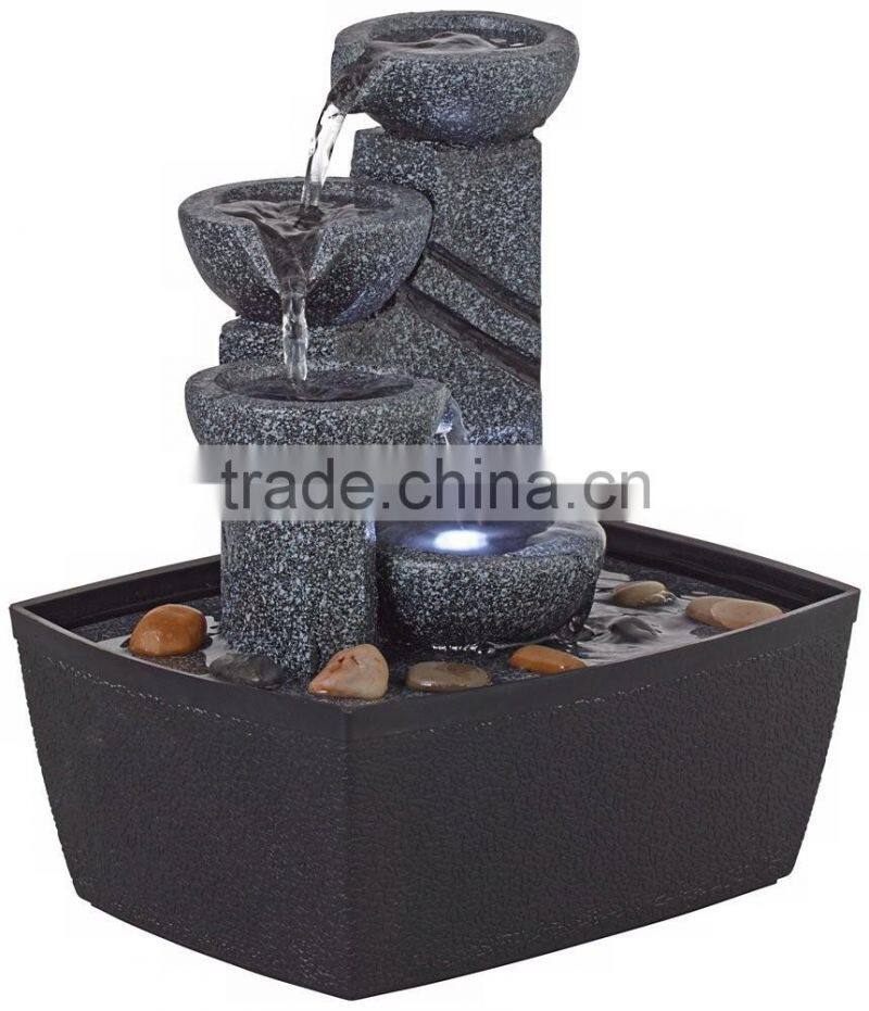Four Tier Tabletop Fountain with LED Light