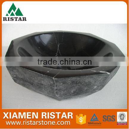 Wholesale black marble stone bathroom basins and stone sinks RAT-RB080