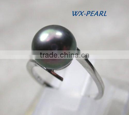 fashion gold stainless steel pearl rings