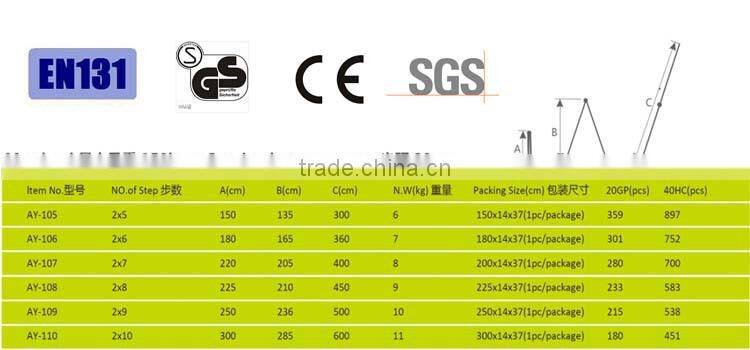 2015 hot sell Aluminum folding extension ladder