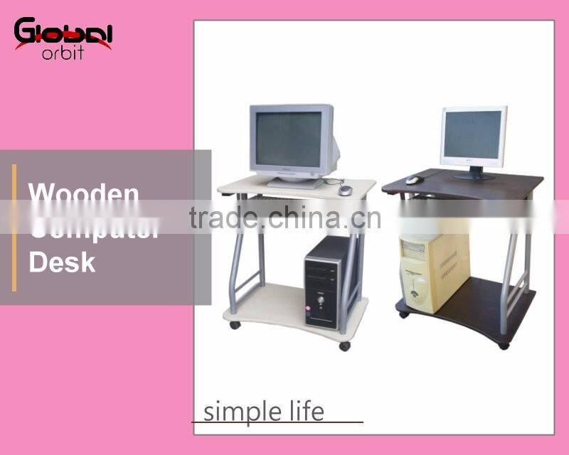 Movable Laptop Table Office Furniture Wooden Rolling Computer Desk