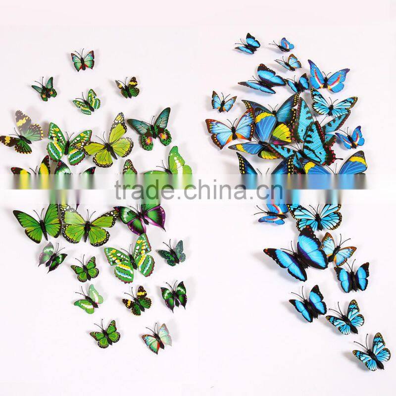 3D Butterfly Multicolor Butterflies Wall Quote Stickers Shopping Window Home Wall Decoration Fridge Magnet