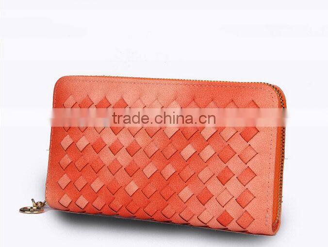 2015 Fashion New Design Woman Wallet Knit Lines Lady Wallet/Purse Women