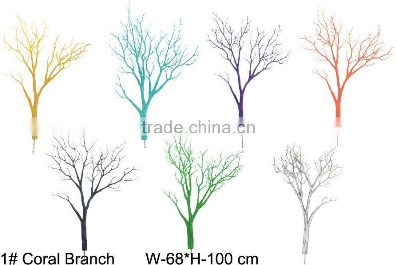 Home wedding decoration artificial dry tree branches coral