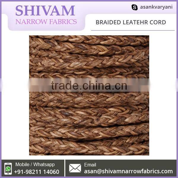 High Performance Multi Color Flat Braided Leather Cord from Genuine Manufacturer