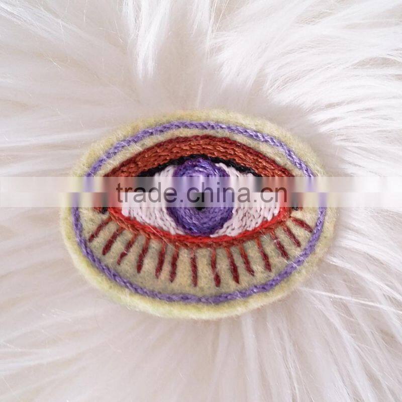 Custom high quality embroidered eye patch for clothes embroidery patch made in china choose size/color
