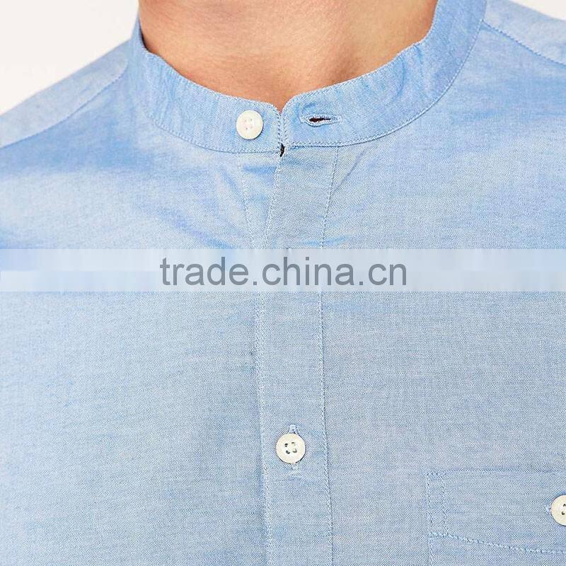 Cheap round bottom casual man shirt stylish high collar shirts for men
