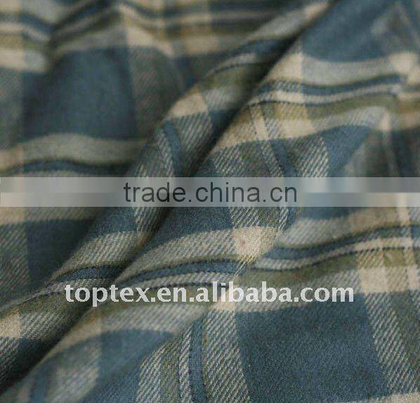 100% cotton brushed flannel yarn dyed fabric