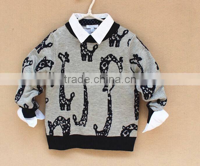 wholesale custom children cotton knitted animal sweater