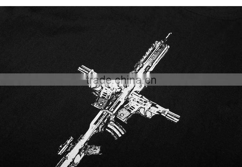 Customized blank printing black tee fashion hip hop design men t-shirt