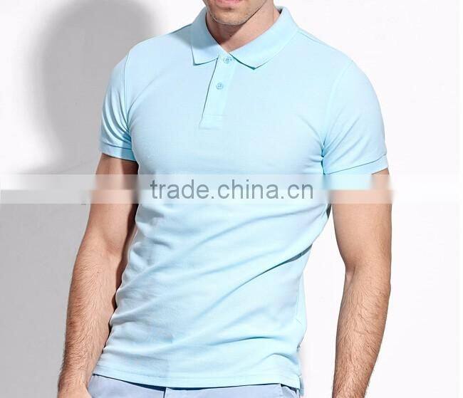 high quality promotional custom 100 cotton blue polo shirt