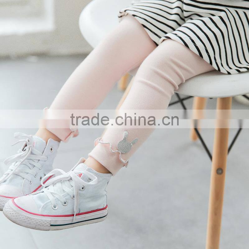 S60614B 2017 New children's cotton rabbit embroidery pant leggings autumn new wood ear