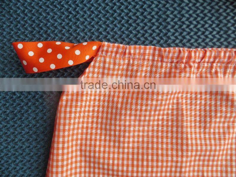 2015 baby orange sub-box dress with a silk ribbon braces skirt YW-057