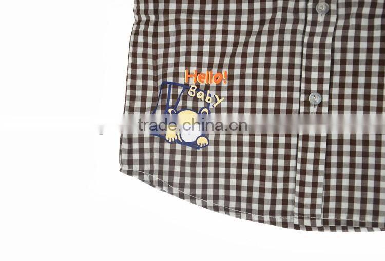 cotton cartoon checked children blouse