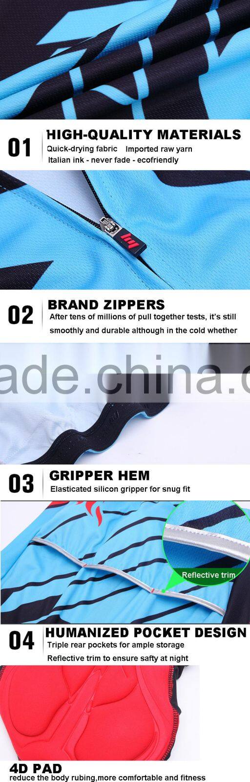 BEROY Dri Fit Anti-UV MTB Cycling Jersey, Custom Bicycle Jersey Set