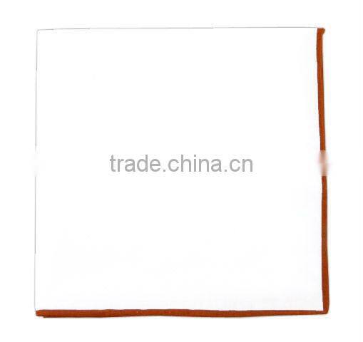 contrasting border men's cotton pocket squares