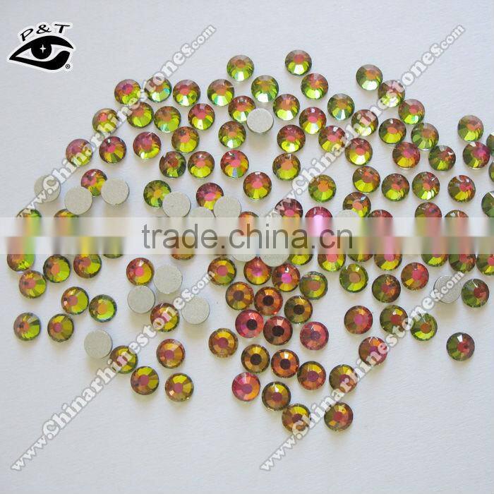 Non hotfix crystal flat back rhinestone ss10 rainbow color for dress