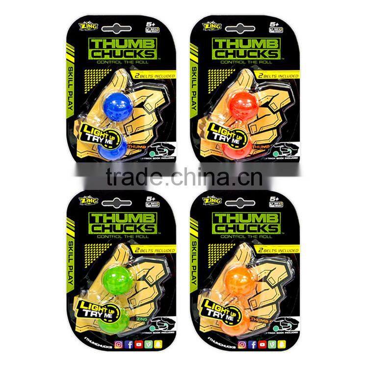 Flashing Led Light Up Finger Fidget Thumb Chucks Anti Stress Toys Multi Colors Finger LED Yo Yo Ball