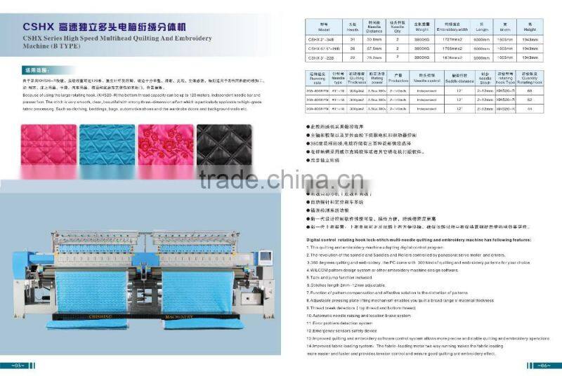 CSHX-2 SERIES MULTI HEAD QUILTING AND EMBROIDERY MACHINE