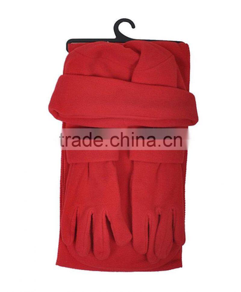 polyester colorful scarf hat & glove set