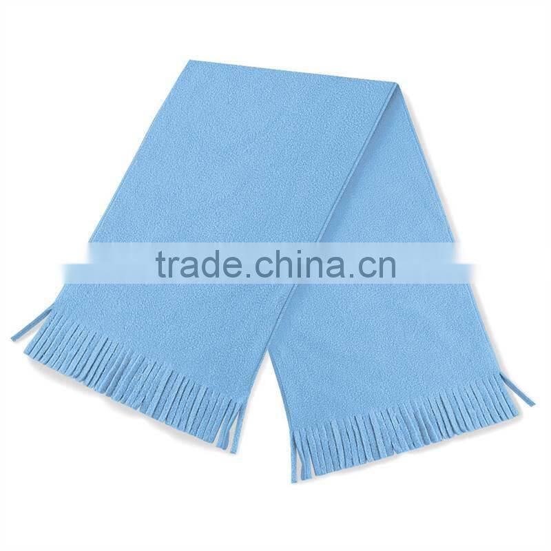 100% polyester fleece scarf with Tassels