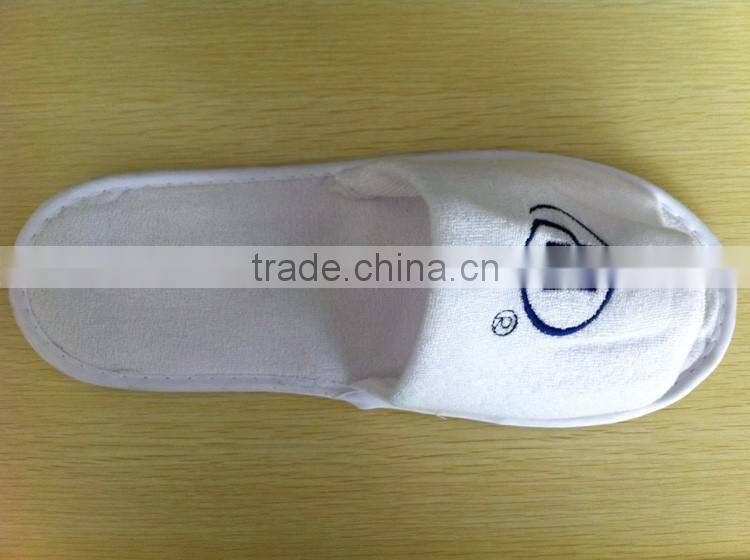 towel slippers custom cotton terry hotel home bathroom white slippers