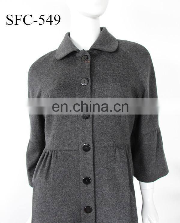 2015-2016AW Anti-pilling 100% pure ladies' cashmere long coat