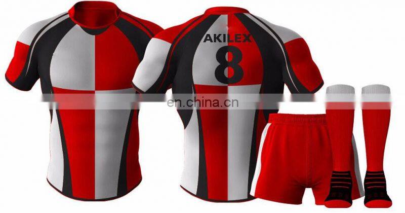 Cheap price of custom design sublimation rugby jersey with socks