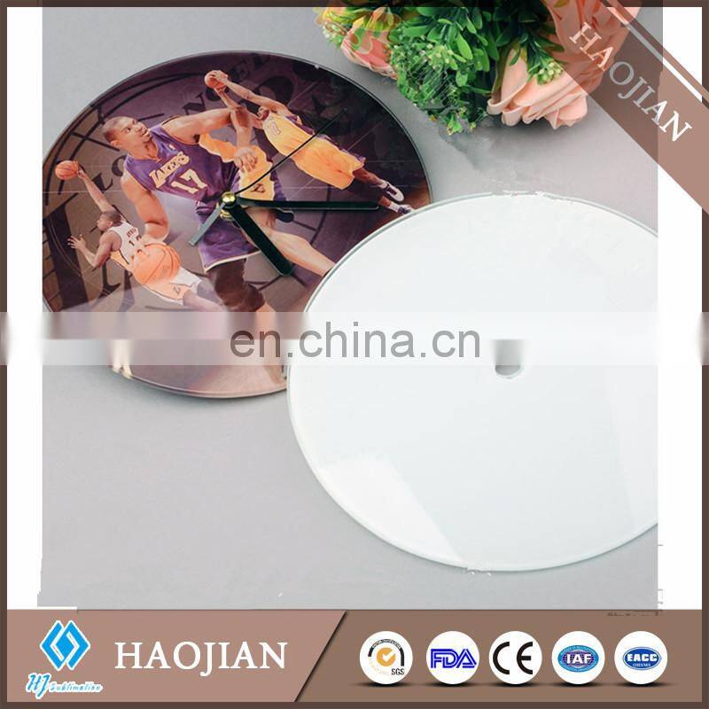 sublimation coating blank glass clock, round, 4mm thickness