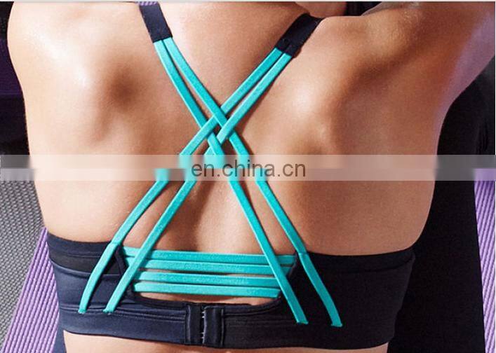 Nylon/Spandex Dry Fit Womens Gym Wear Sexy Durable Yoga Bra Wholesale Sports Bra