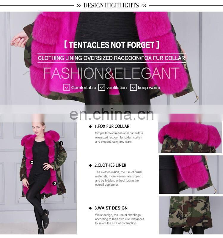 Modern and fashionable real fur trimmed coats with warm hodded