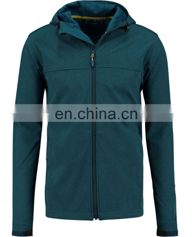 mens softshell fabric jacket in contrast color