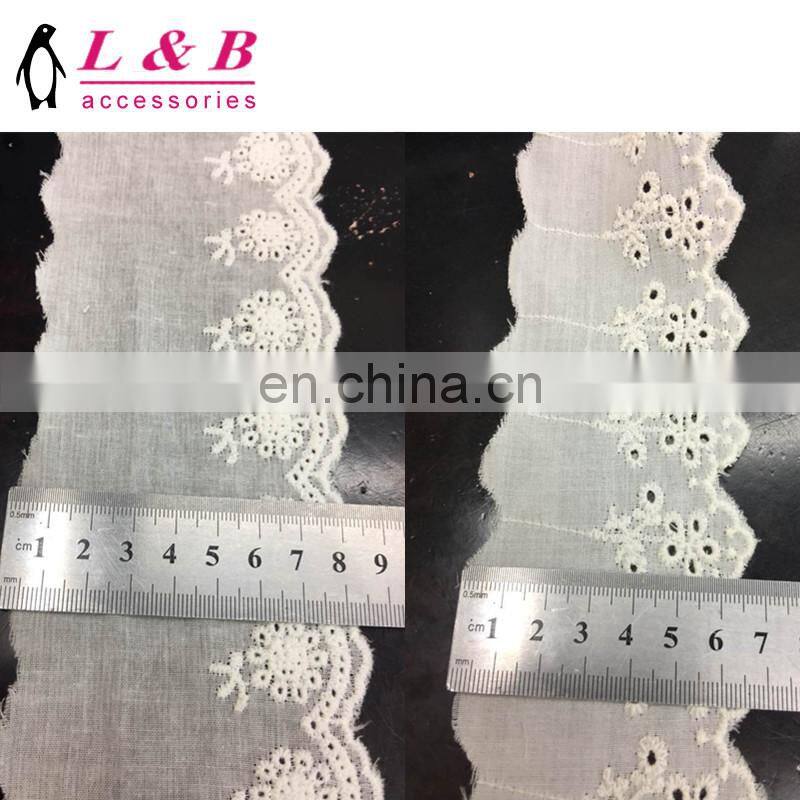 White Embroidery lace cotton trimming