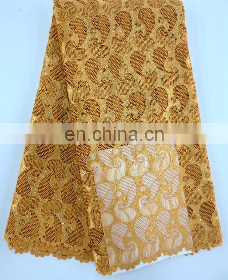 Fashion wedding lace with stoneFushia guipure laceWholesale chemical lace