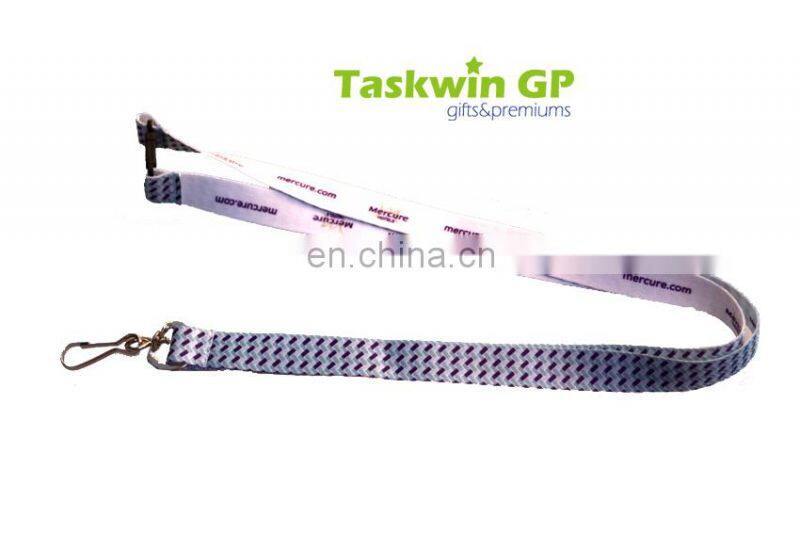 Full color printing polyester lanyard cheap custom whistle lanyard with cell phone hoop