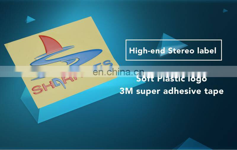 1.2mm Thick Embossed Flexible 3D Seperated Letters Plastic Sticker With Red And Blue Color