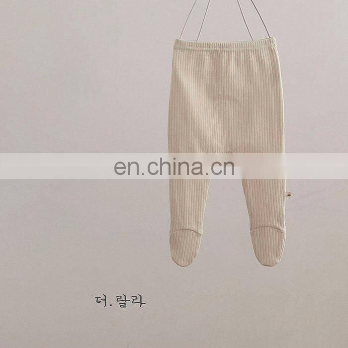 Newborn Baby Girl Footed Leggings Cute Angel Wings Gray White Striped Infant Tights Footed Pants Baby Boutique Clothes