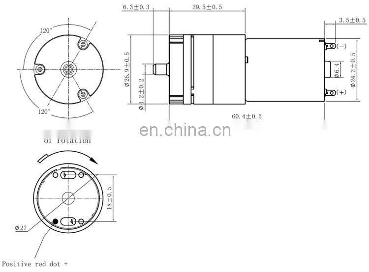 chihai motor Carbon brush 370 DC 6V silent air pump 500mmHg mini fish car charging treasure oxygen pump
